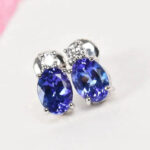 silver tanzanite earrings