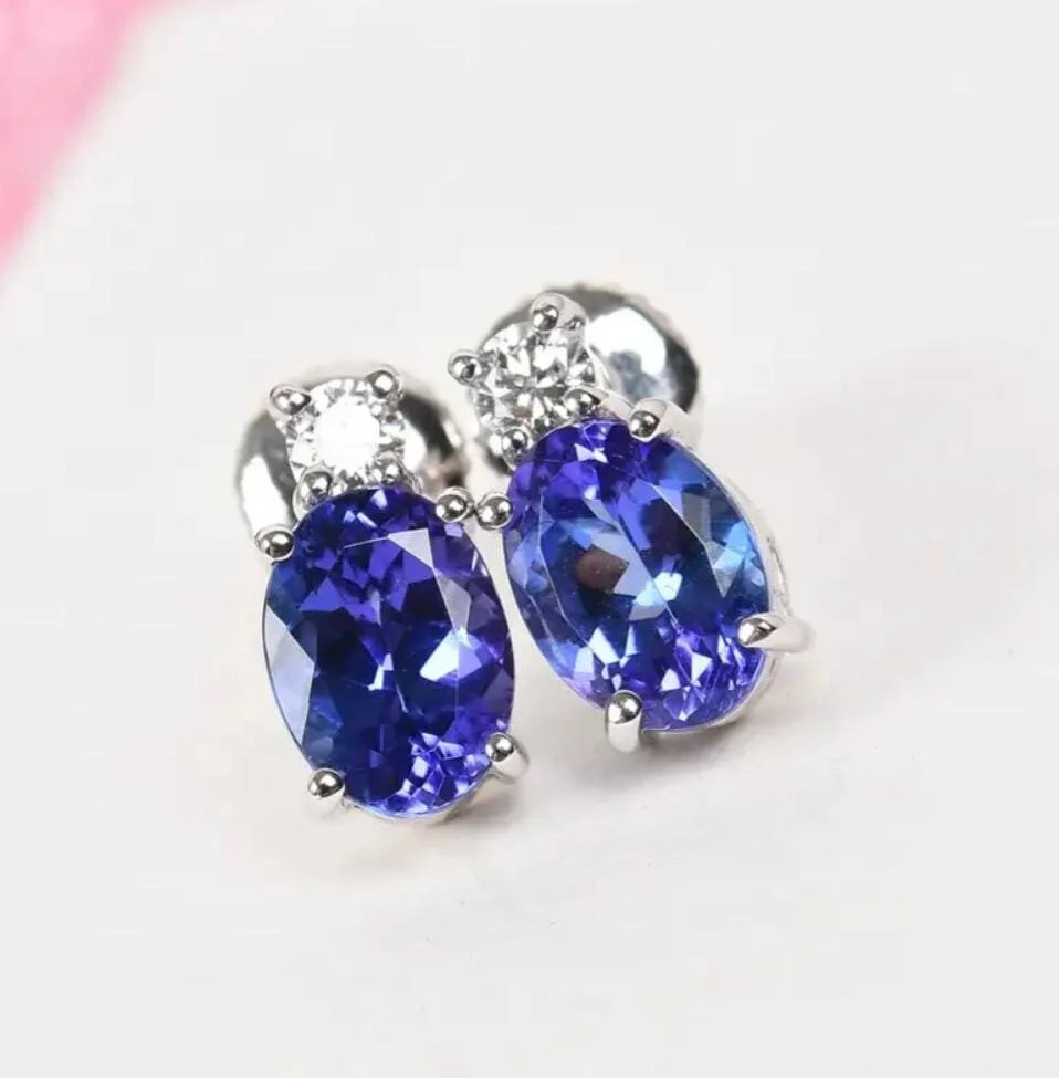 silver tanzanite earrings