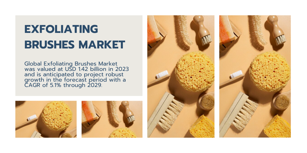 Global Exfoliating Brushes Market stood at USD 1.42 billion and may grow in the forecast with a CAGR of 5.1% by 2029.
