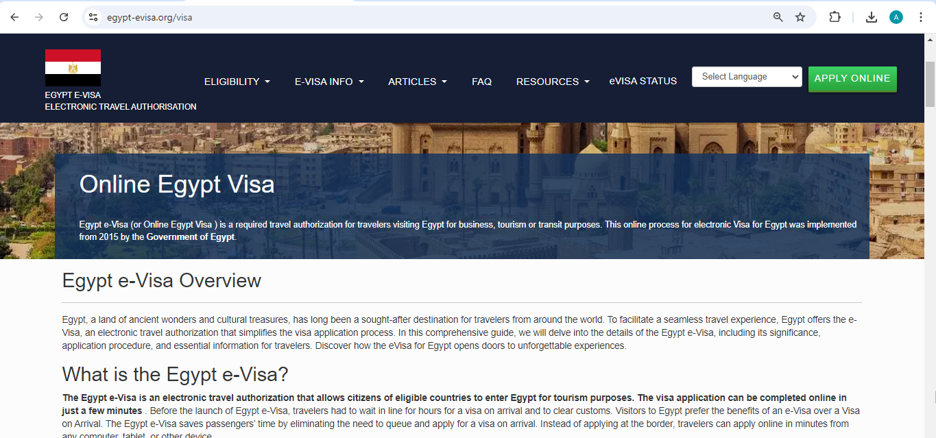 FOR SPANISH CITIZENS – Egyption Government Visa and Immmigra