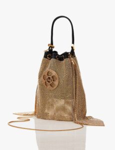 Crystal poppi bucket bag in gold from outhouse jewellery