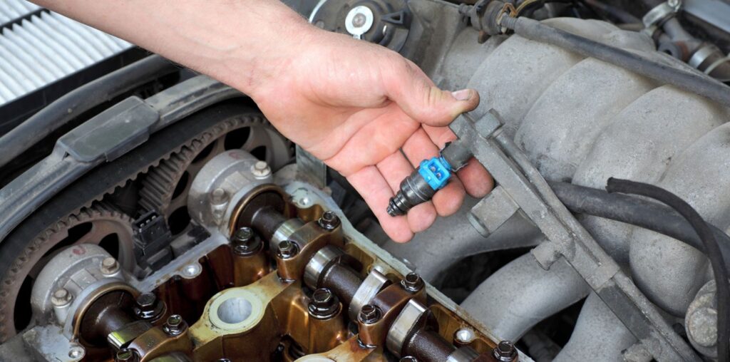 A person indicating fuel injector problems