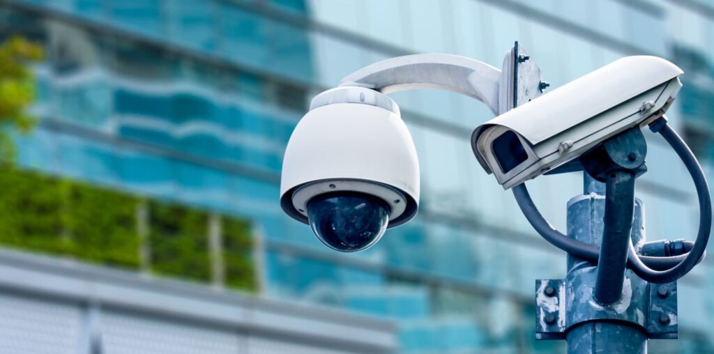 A smart CCTV system monitoring a workplace