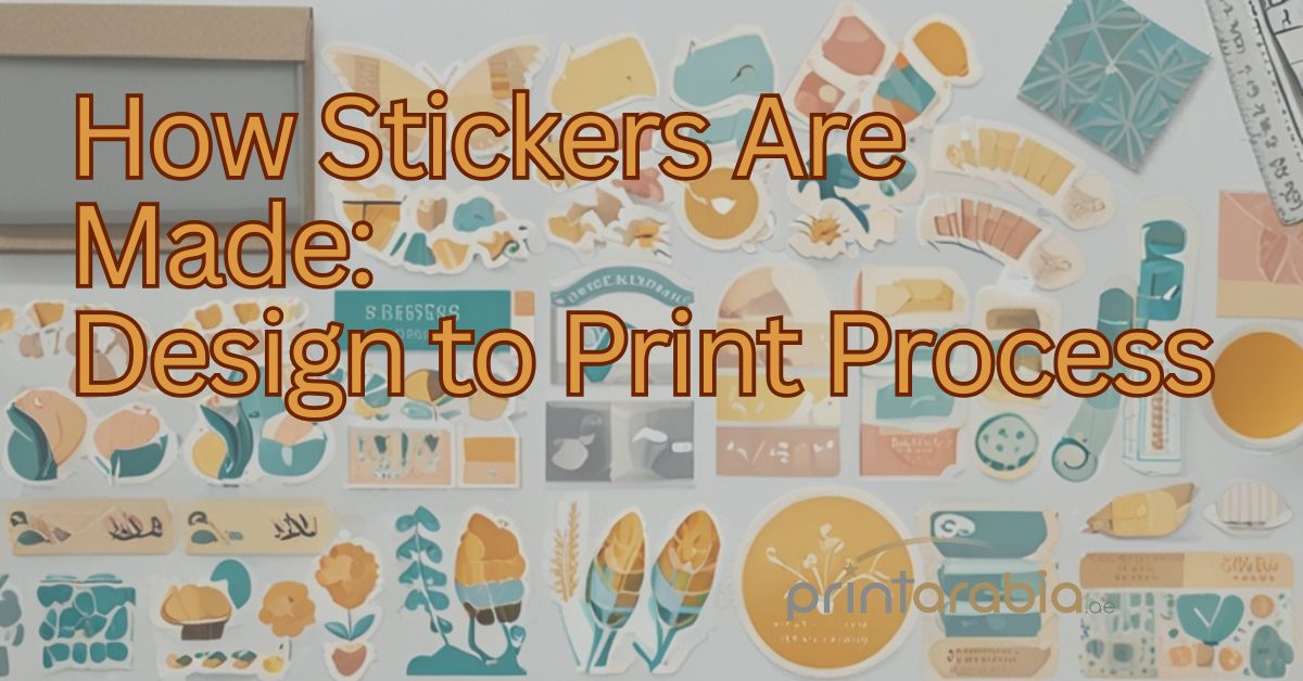 A set of sticker material samples arranged on a flat surface